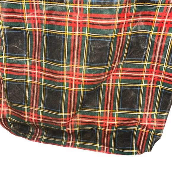 J. crew Stewart plaid print distressed look cotton tote bag HOLIDAY - Picture 5 of 6